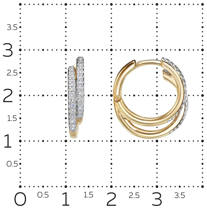 Серьги Vesna Jewelry 21427-151-01-00 вес 3.5 г золото, бриллиант купить,514000