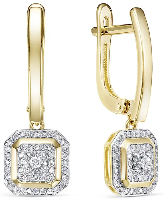 Серьги Vesna Jewelry 23019-359-46-00 вес 3.8 г золото, бриллиант купить,527000