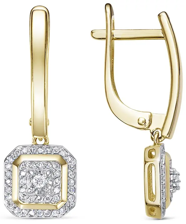 Серьги Vesna Jewelry 23019-359-46-00 вес 3.8 г золото, бриллиант купить,527000
