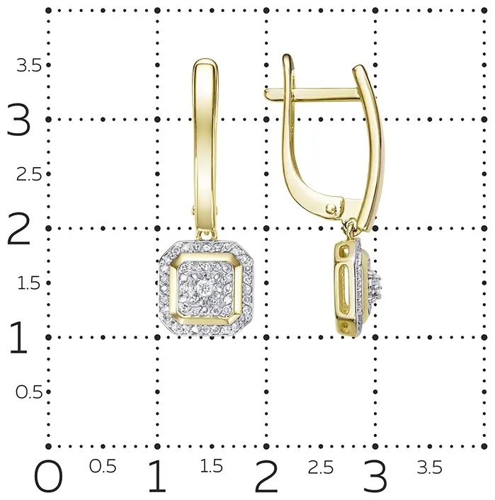 Серьги Vesna Jewelry 23019-359-46-00 вес 3.8 г золото, бриллиант купить,527000