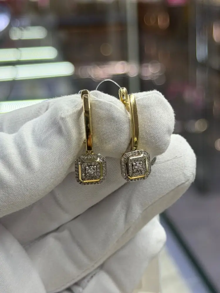 Серьги Vesna Jewelry 23019-359-46-00 вес 3.8 г золото, бриллиант купить,527000