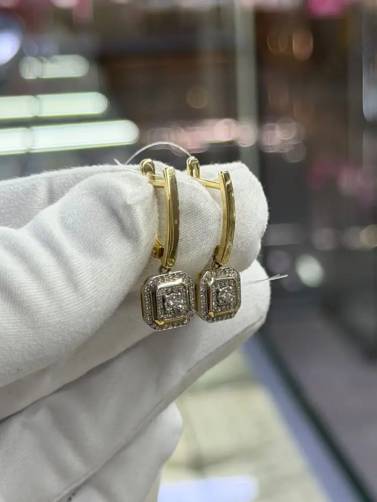 Серьги Vesna Jewelry 23019-359-46-00 вес 3.8 г золото, бриллиант купить,527000