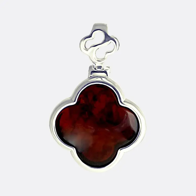 Подвеска AMBER TEAM 928041118cb вес 2.2 г серебро, янтарь купить,18400