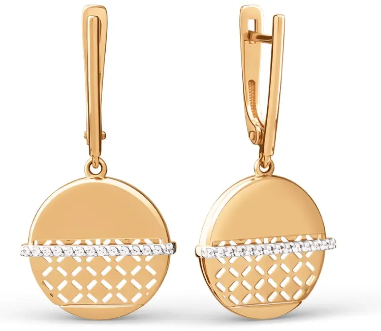 Серьги Династия 503062-1102 вес 3.4 г золото, фианит купить,277600