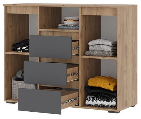 Комплект Стендмебель Хелен серый, золотой