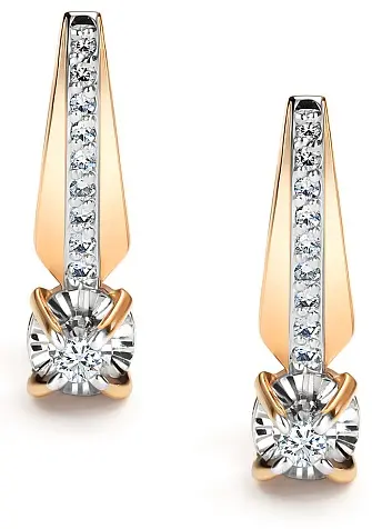 Серьги АЛЬКОР 26641-100 вес 2.22 г золото, бриллиант купить,NaN