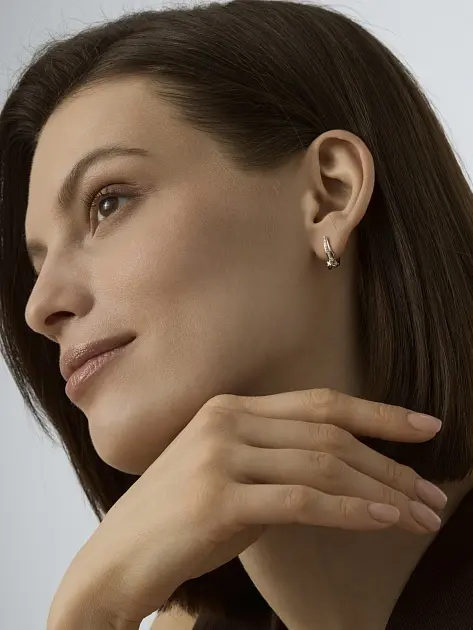 Серьги АЛЬКОР 26641-100 вес 2.22 г золото, бриллиант купить,NaN