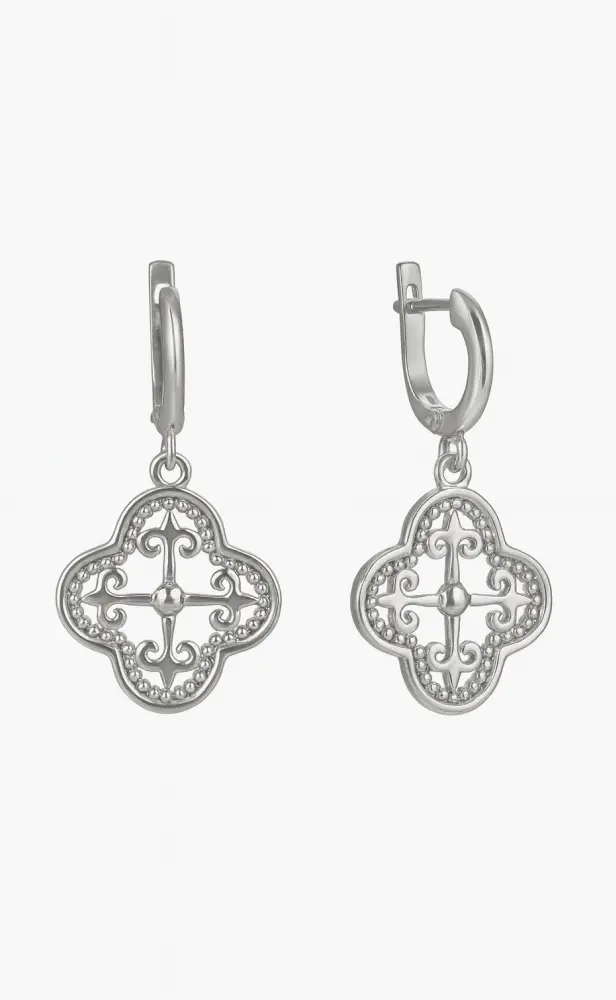 Серьги TRIMOF Е 002 вес 9 г серебро, без вставок купить,42000