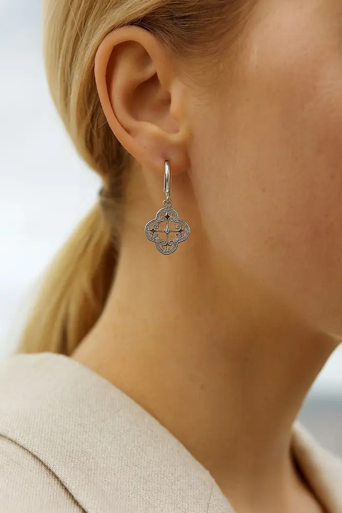 Серьги TRIMOF Е 002 вес 9 г серебро, без вставок купить,42000
