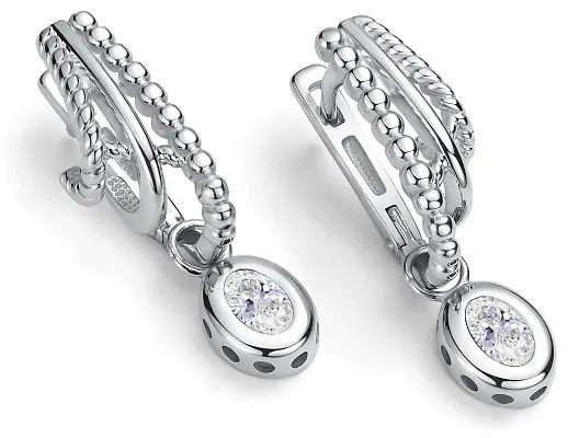 Серьги АЛЬКОР 02-5787_00ГХ-00 вес 4.9 г серебро, горный хрусталь купить,47080