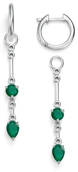 Серьги АЛЬКОР 02-5791_00АГ-00 вес 5.2 г серебро, агат купить,54400