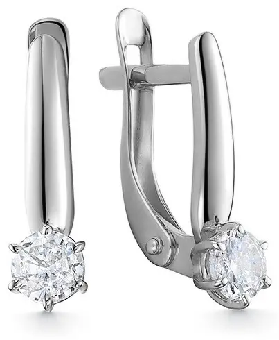 Серьги Zlato Z2-10867 вес 1.32 г серебро, муассанит купить,22800