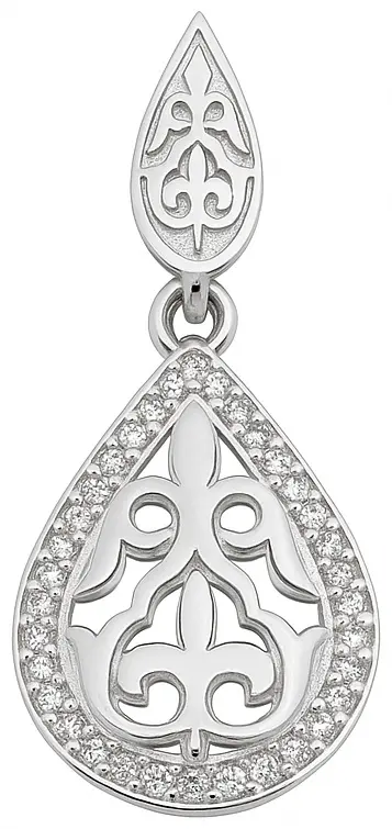 Подвеска Кристалл-L П-2583-01-1 вес 5 г серебро, фианит купить,18000
