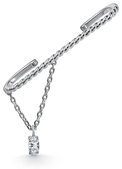 Кафф АЛЬКОР 02-5822_00КЦ-00 вес 1.7 г серебро, фианит купить,18000