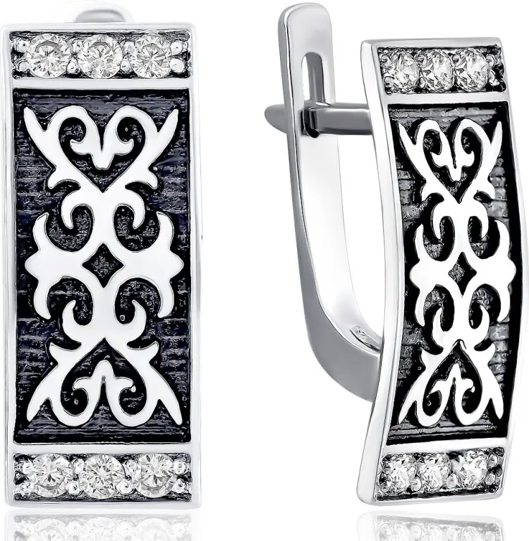 Серьги Кристалл-L С-2556-01-1 вес 3 г серебро, фианит купить,13200