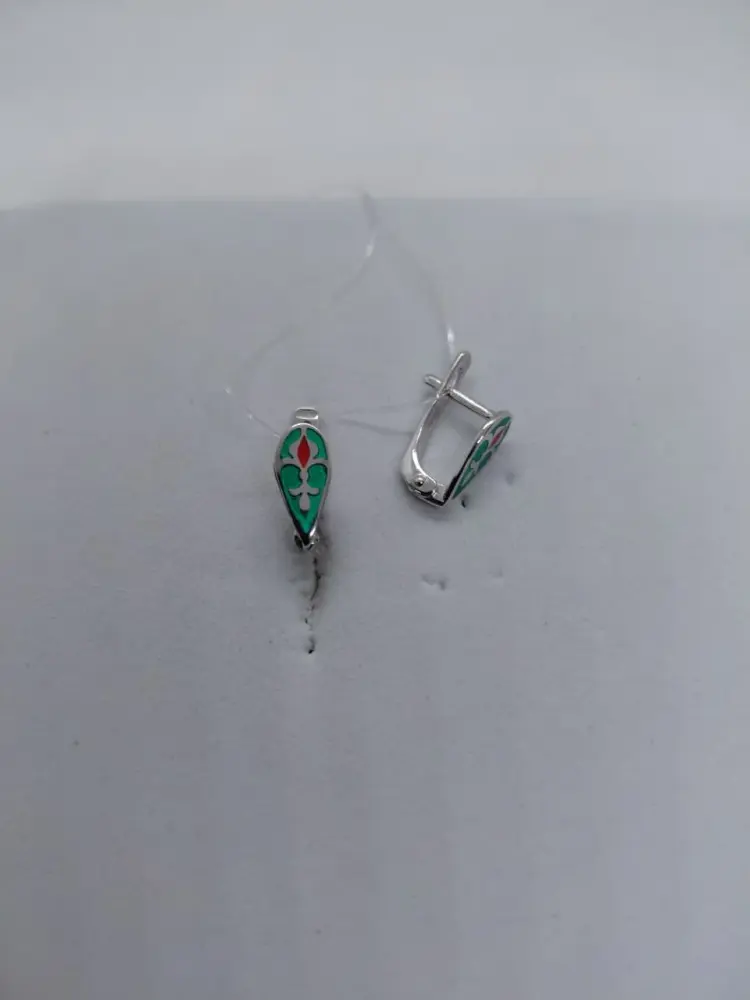 Серьги Кристалл-L Сзк-02-1 вес 1.3 г серебро, эмаль купить,8000