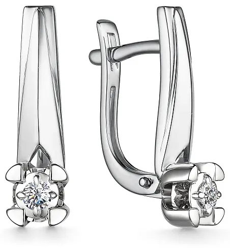 Серьги АЛЬКОР 25746-200 вес 3.82 г золото, бриллиант купить,NaN