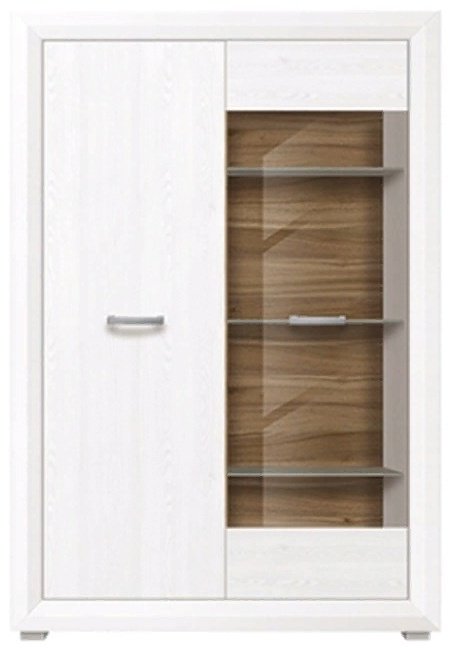 Шкаф-витрина BRW Маркус REG1W1D 106.5x157х38см белый купить,NaN