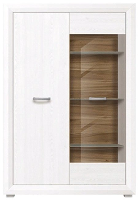 Шкаф-витрина BRW Маркус REG1W1D 106.5x157х38см белый купить,NaN