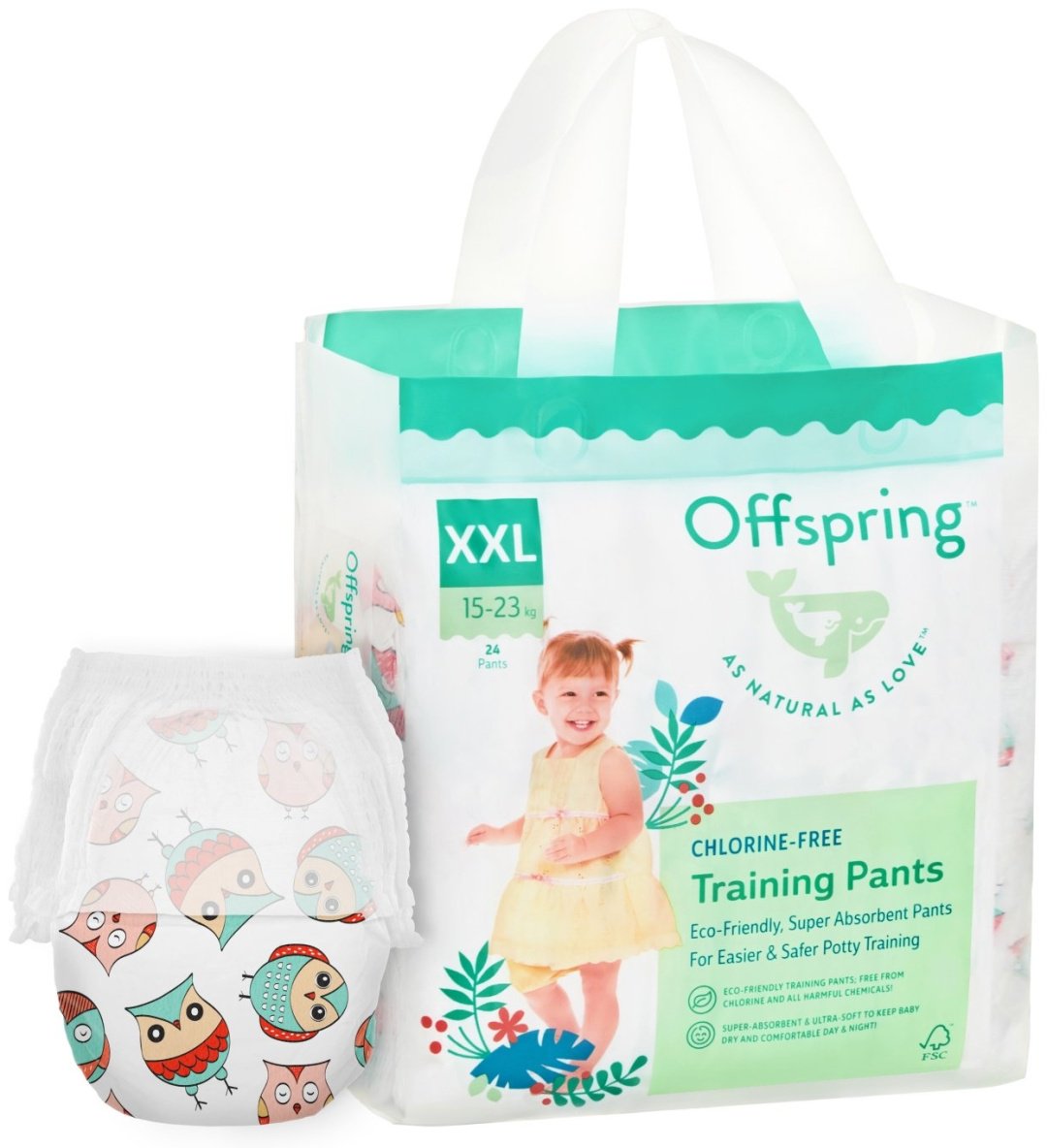 Подгузники-трусики Offspring XXL, 24 шт