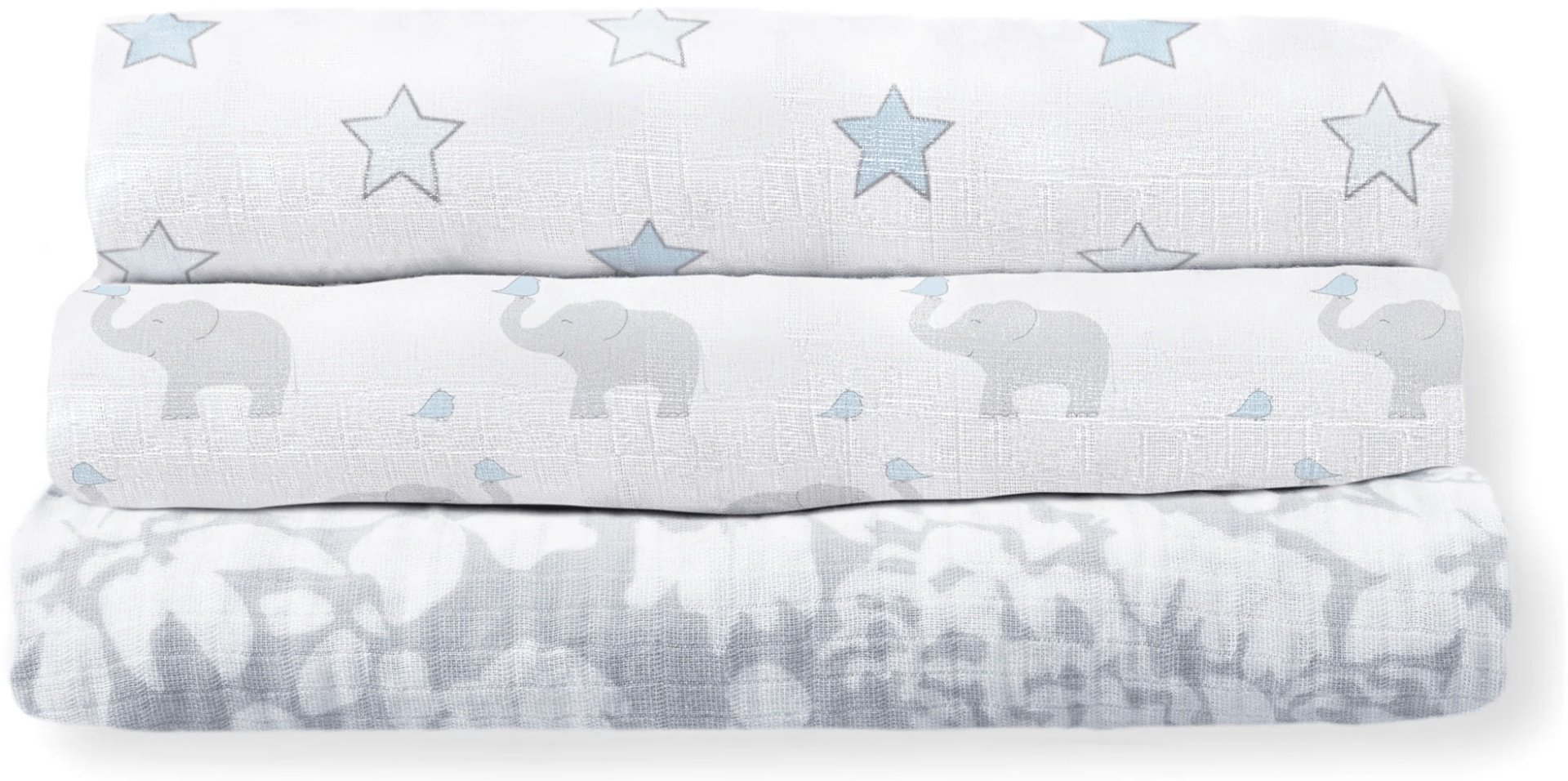 Пеленка текстильная Swaddle Designs Elephant Parade SD-454ST-458PB-464B, 3 шт, 120x120 см купить,NaN