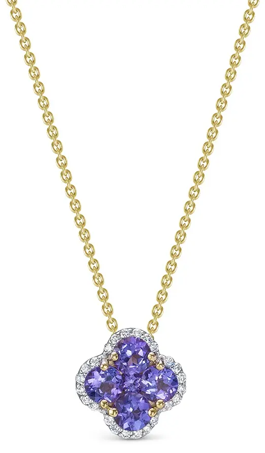 Колье Vesna Jewelry 61434-351-141-01_50.0 Колье (Au 585) Vesna_2,47 длина 50 см вес 2.4 г золото, танзанит, бриллиант купить,278500