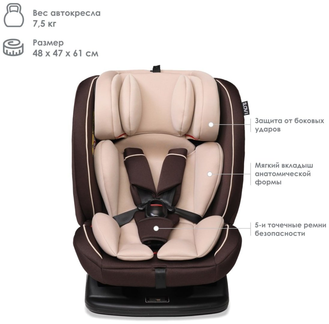 Автокресло iLovi Born Braun 0/1/2/3 (до 36 кг) бежевый, темно-коричневый - ForteMarket Автокресло iLovi Born Braun 0/1/2/3 (до 36 кг) бежевый, темно-коричневый купить,0