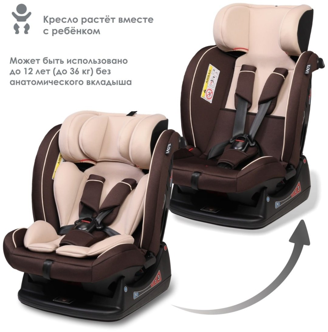 Автокресло iLovi Born Braun 0/1/2/3 (до 36 кг) бежевый, темно-коричневый - ForteMarket Автокресло iLovi Born Braun 0/1/2/3 (до 36 кг) бежевый, темно-коричневый купить,0