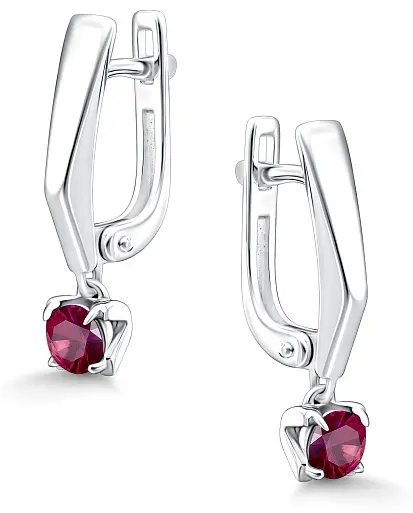 Серьги АЛЬКОР 02-5184_000Р-00 вес 2.7 г серебро, рубин купить,38400