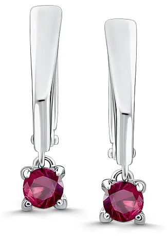 Серьги АЛЬКОР 02-5184_000Р-00 вес 2.7 г серебро, рубин купить,38400
