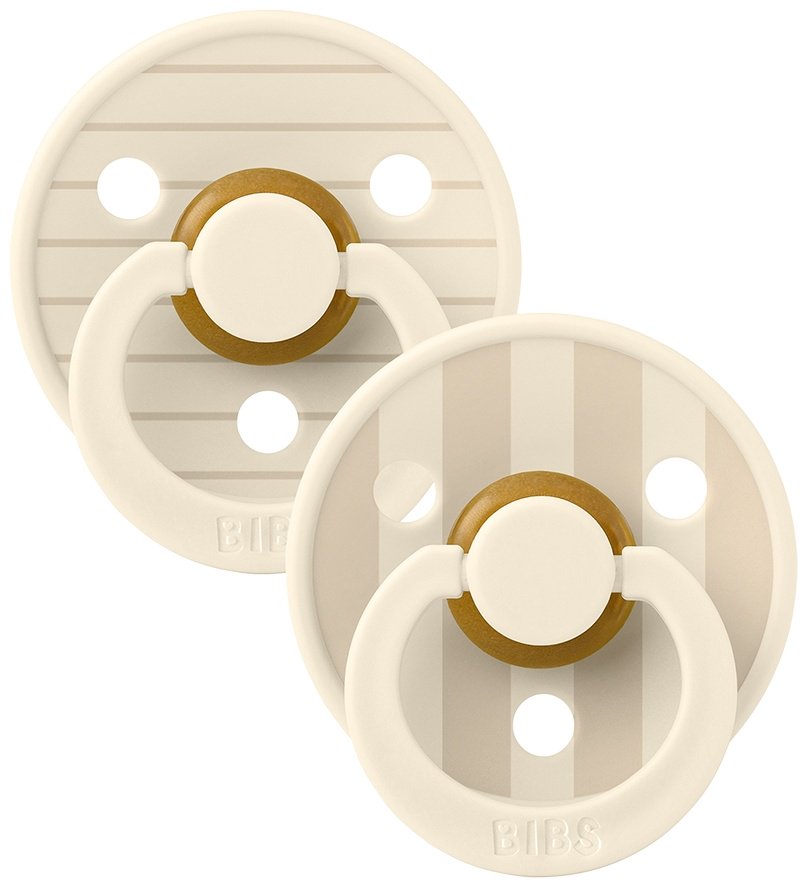 Пустышка BIBS Studio Colour Pin Ivory Vanilla 0&#43; месяцев, 2 шт, мультиколор