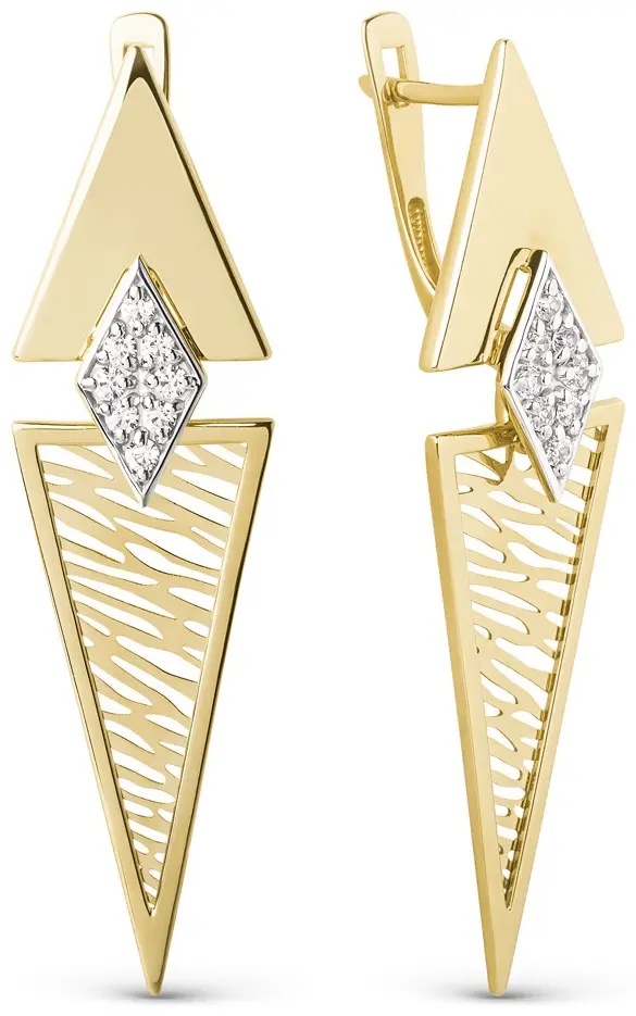 Серьги Династия 502872-4102 вес 4.07 г золото, фианит купить,325600