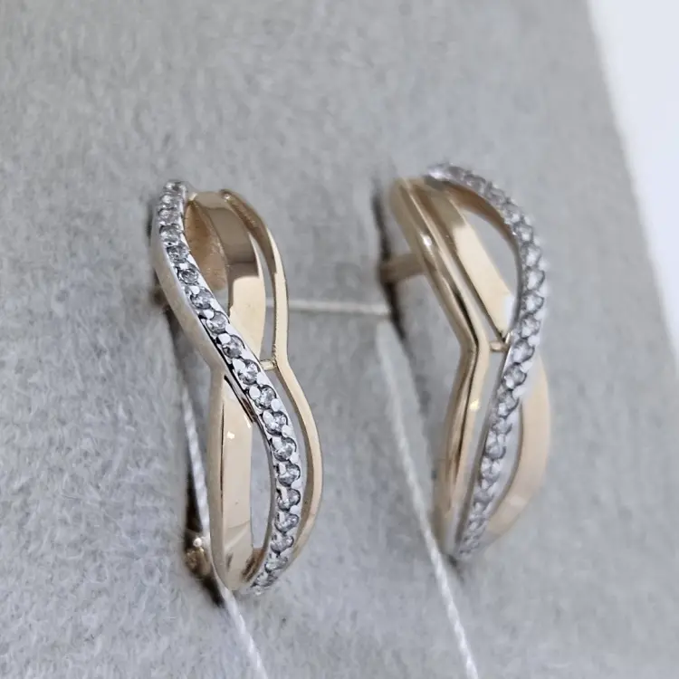 Серьги Gold Reserve 20427-10-10П вес 2.62 г золото, фианит купить,209600