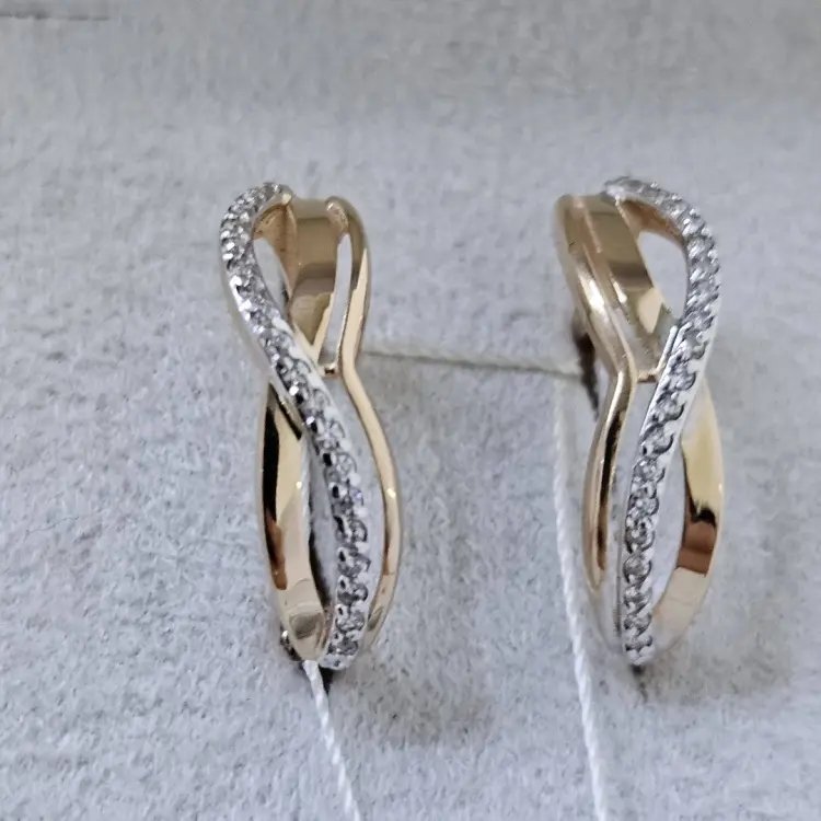 Серьги Gold Reserve 20427-10-10П вес 2.62 г золото, фианит купить,209600
