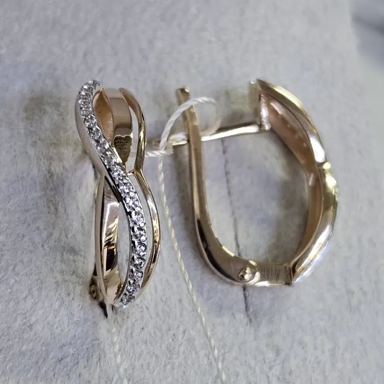 Серьги Gold Reserve 20427-10-10П вес 2.62 г золото, фианит купить,209600
