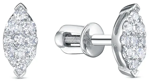 Пусеты Vesna Jewelry 43005-251-00-00 вес 1.49 г золото, бриллиант купить,332000