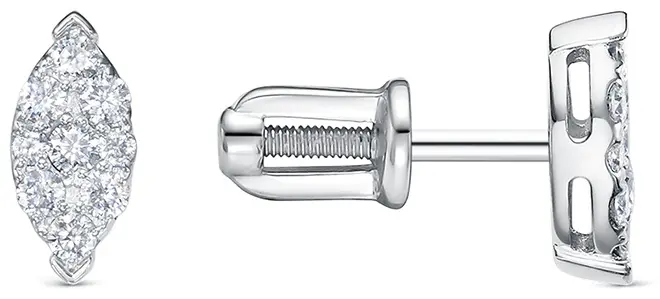 Пусеты Vesna Jewelry 43005-251-00-00 вес 1.49 г золото, бриллиант купить,332000