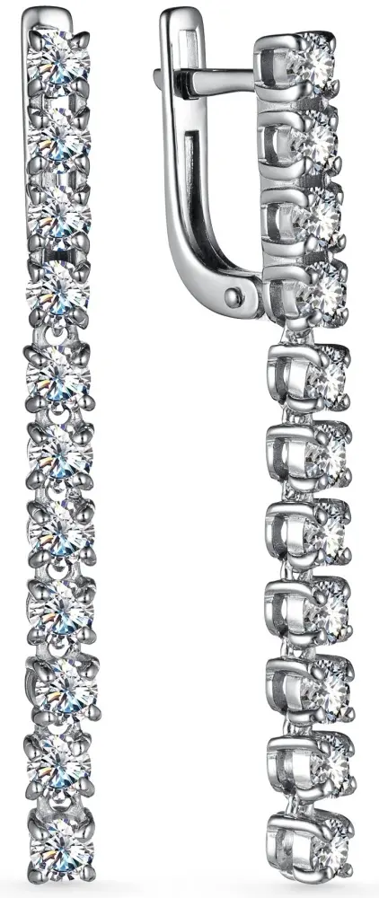 Серьги АЛЬКОР 02-3433_00КЦ-00 вес 5.2 г серебро, фианит купить,38800