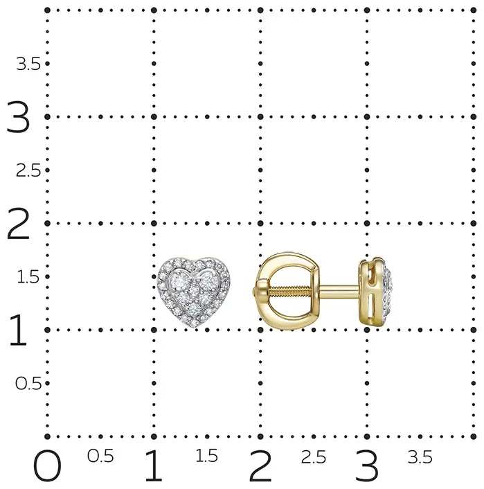 Пусеты Vesna Jewelry 41834-351-46-00 вес 2 г золото, бриллиант купить,351500