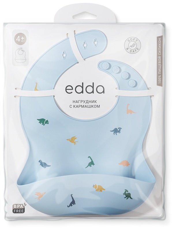 Нагрудник edda Динозавры, мин. возраст 4 месяца, 1 шт - ForteMarket Нагрудник edda Динозавры, мин. возраст 4 месяца, 1 шт купить,0