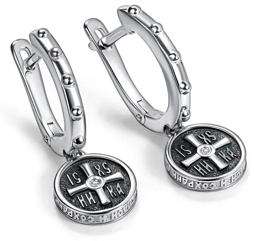 Серьги АЛЬКОР 02-5903_00КЦ-17 вес 4.2 г серебро, фианит купить,45720
