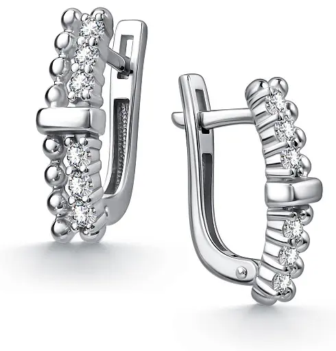 Серьги АЛЬКОР 02-4907_00КЦ-00 вес 3.2 г серебро, фианит купить,32800