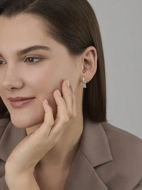 Серьги АЛЬКОР 02-4907_00КЦ-00 вес 3.2 г серебро, фианит купить,32800