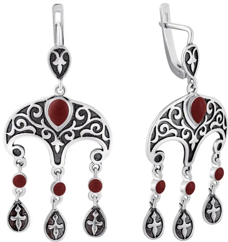 Серьги Кристалл-L С-3578-61-1 вес 7 г серебро, эмаль купить,32400