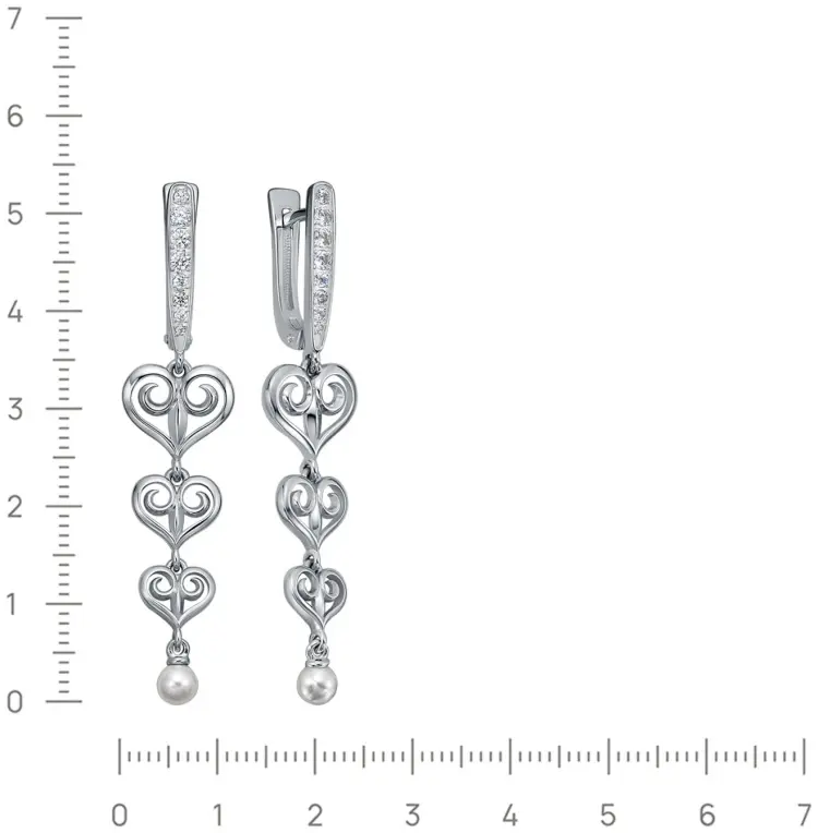 Серьги Kabarovsky 12-1033-1500 вес 5.4 г серебро, фианит купить,62000