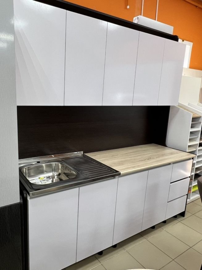 Кухонный гарнитур МИФ , 200x180х51 см, ЛДСП, белый - ForteMarket Кухонный гарнитур МИФ , 200x180х51 см, ЛДСП, белый купить,0