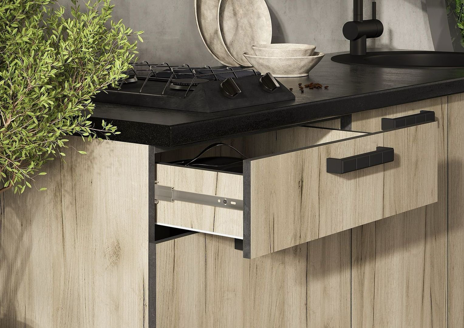 Кухонный гарнитур Стендмебель Эдинбург 160x217х60см серый купить,NaN