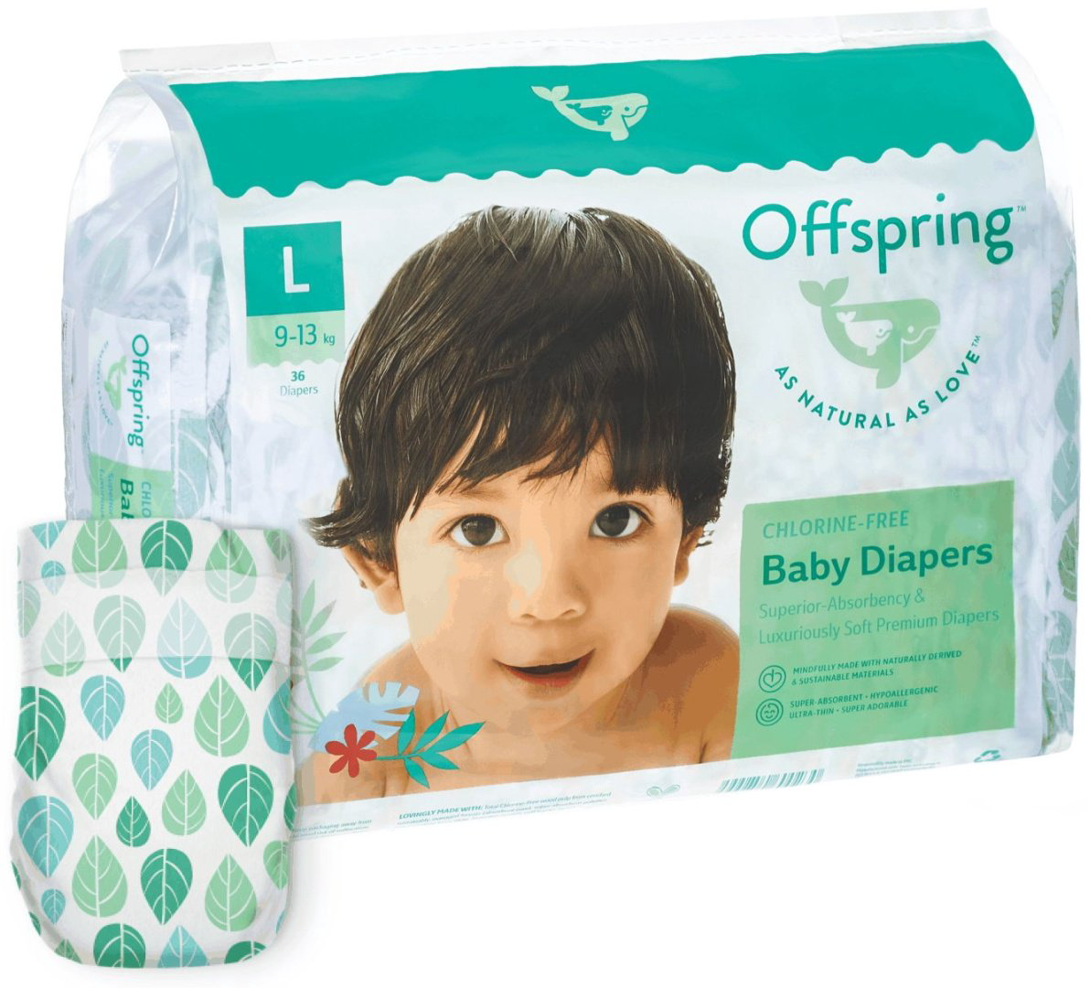 Подгузники Offspring L, 36 шт купить,NaN
