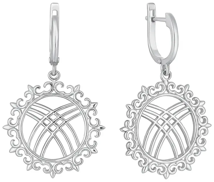 Серьги TRIMOF Е 001 вес 7 г серебро, без вставок купить,36000