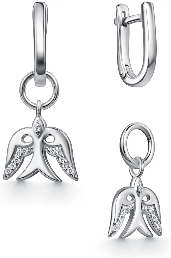 Серьги АЛЬКОР 02-5301_00КЦ-00 вес 4 г серебро, фианит купить,31200